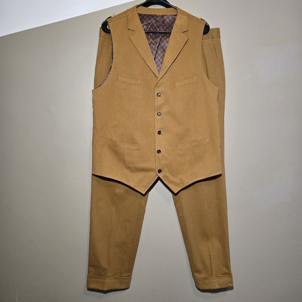 Bureau 100% Wool Vest & Pant Set Made in Buffalo Imported Fabrics Medium/Large